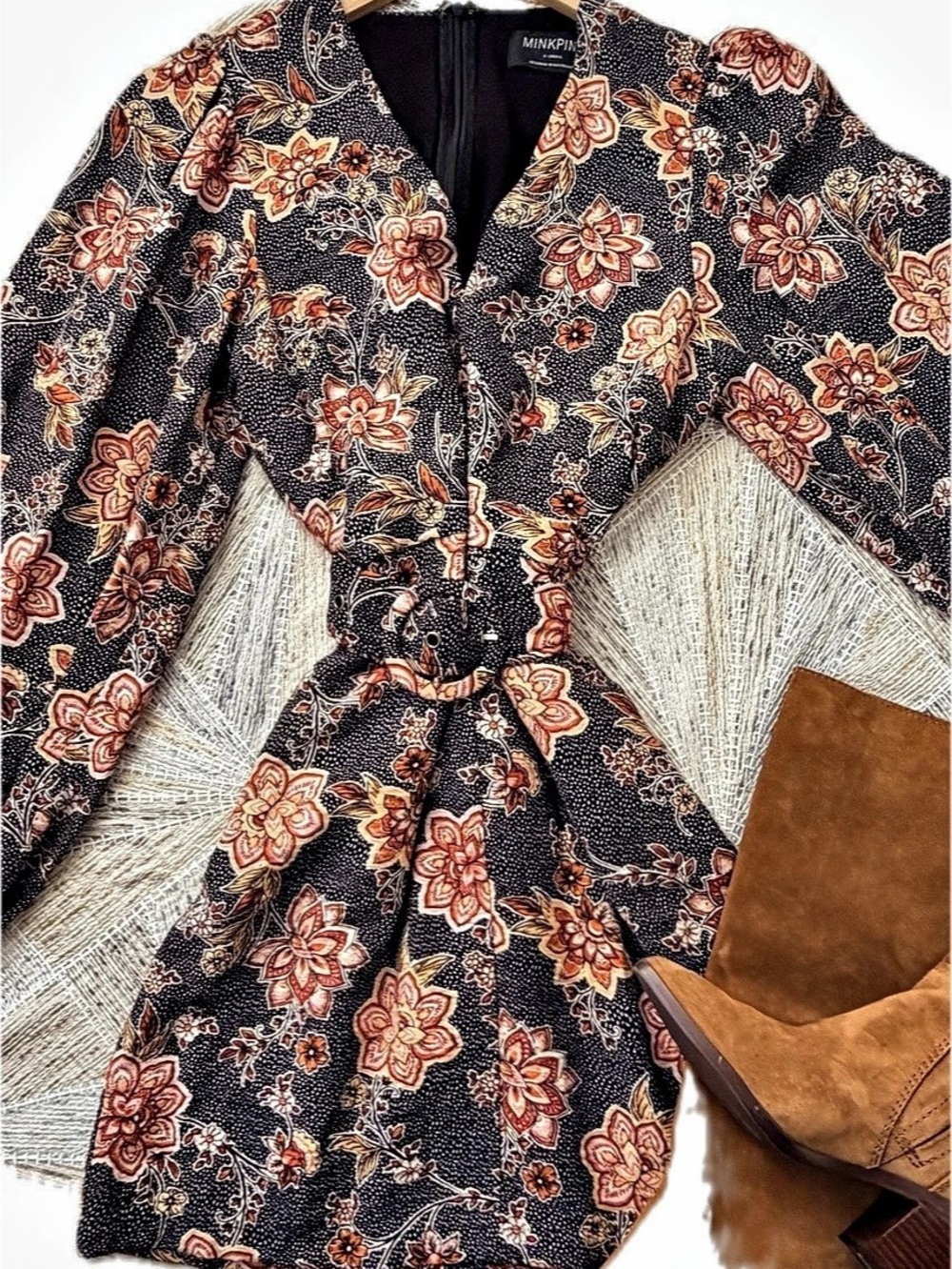 MINKPINK Floral Mini Dress Size XS Like New